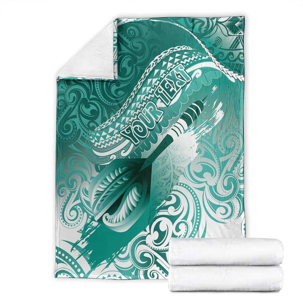 Personalised New Zealand Aotearoa Darts Masters Blanket Maori Art Tattoo with Tribal Dart Symbol Teal Color LT03 - Polynesian Pride