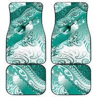 Personalised New Zealand Aotearoa Darts Masters Car Mats Maori Art Tattoo with Tribal Dart Symbol Teal Color LT03 - Polynesian Pride