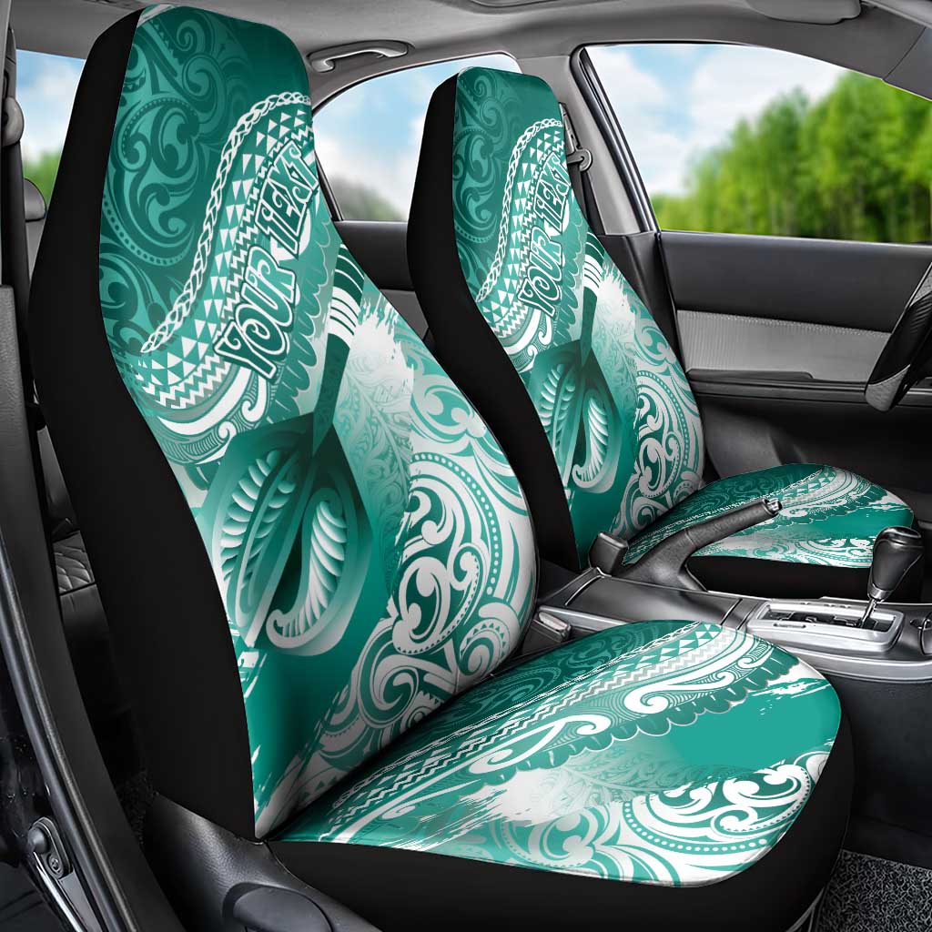 Personalised New Zealand Aotearoa Darts Masters Car Seat Cover Maori Art Tattoo with Tribal Dart Symbol Teal Color LT03 - Polynesian Pride
