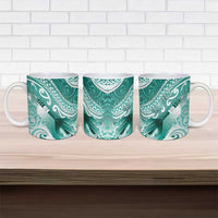 Personalised New Zealand Aotearoa Darts Masters Ceramic Mug Maori Art Tattoo with Tribal Dart Symbol Teal Color LT03 - Polynesian Pride
