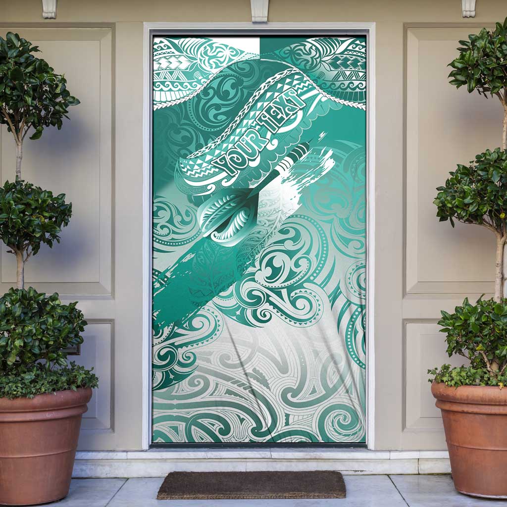 Personalised New Zealand Aotearoa Darts Masters Door Cover Maori Art Tattoo with Tribal Dart Symbol Teal Color LT03 Teal - Polynesian Pride