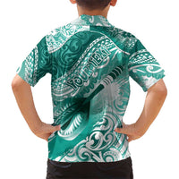 Personalised New Zealand Aotearoa Darts Masters Hawaiian Shirt Maori Art Tattoo with Tribal Dart Symbol Teal Color LT03 - Polynesian Pride