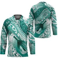 Personalised New Zealand Aotearoa Darts Masters Hockey Jersey Maori Art Tattoo with Tribal Dart Symbol Teal Color LT03 - Polynesian Pride