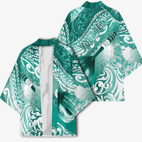 Personalised New Zealand Aotearoa Darts Masters Kimono Maori Art Tattoo with Tribal Dart Symbol Teal Color LT03 - Polynesian Pride