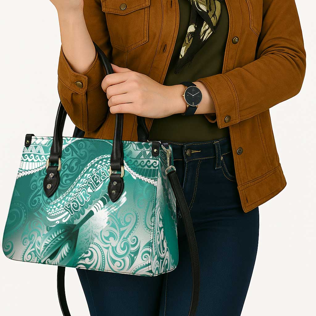 Personalised New Zealand Aotearoa Darts Masters Leather Bag Maori Art Tattoo with Tribal Dart Symbol Teal Color LT03 - Polynesian Pride