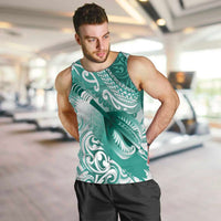 Personalised New Zealand Aotearoa Darts Masters Men Tank Top Maori Art Tattoo with Tribal Dart Symbol Teal Color LT03 Teal - Polynesian Pride