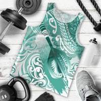 Personalised New Zealand Aotearoa Darts Masters Men Tank Top Maori Art Tattoo with Tribal Dart Symbol Teal Color LT03 - Polynesian Pride