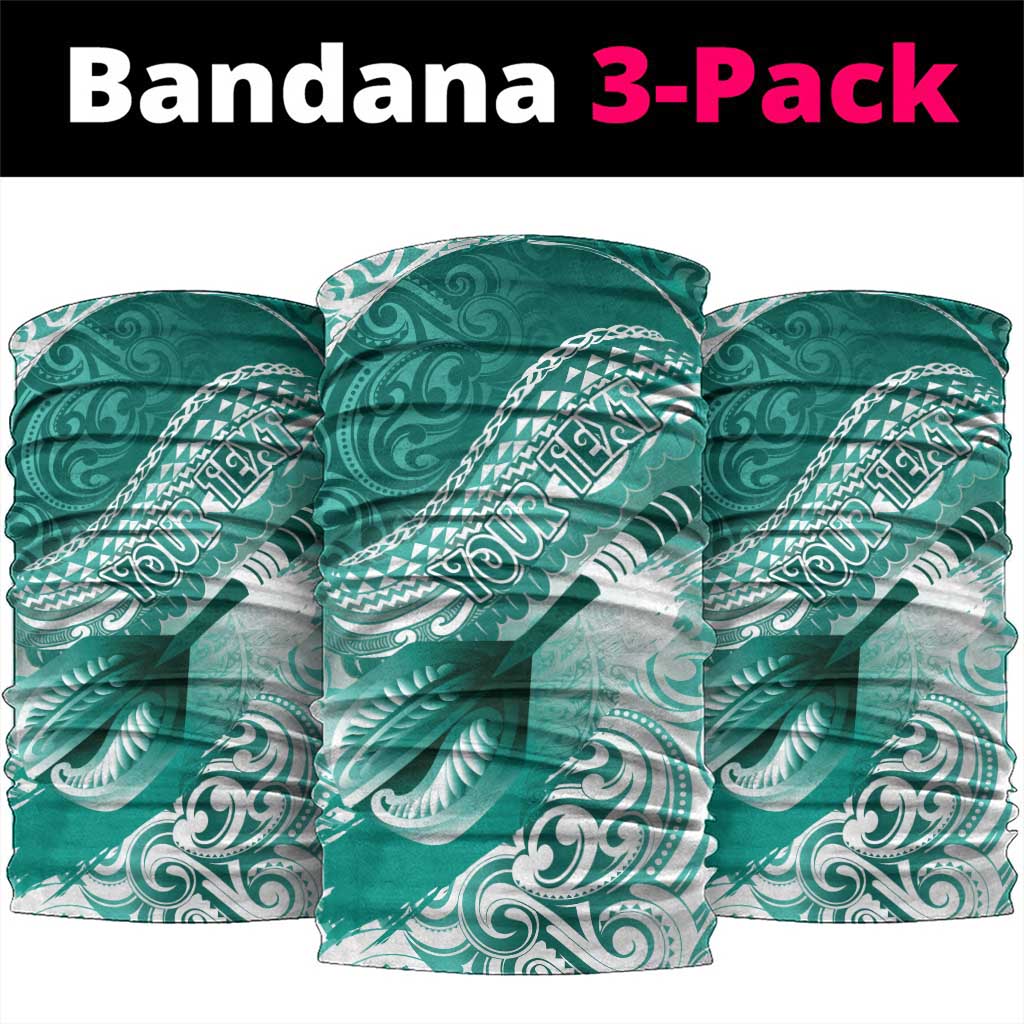 Personalised New Zealand Aotearoa Darts Masters Neck Gaiter Maori Art Tattoo with Tribal Dart Symbol Teal Color - Polynesian Pride