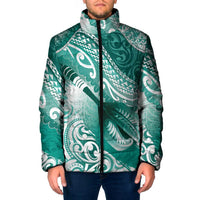 Personalised New Zealand Aotearoa Darts Masters Padded Jacket Maori Art Tattoo with Tribal Dart Symbol Teal Color LT03 Men Teal - Polynesian Pride