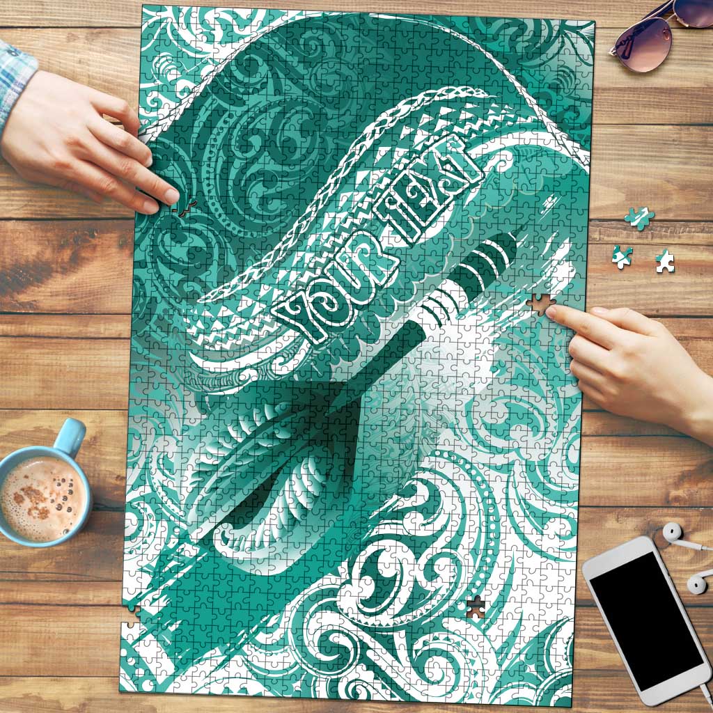 Personalised New Zealand Aotearoa Darts Masters Puzzle Maori Art Tattoo with Tribal Dart Symbol Teal Color LT03 Teal - Polynesian Pride