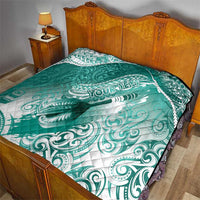 Personalised New Zealand Aotearoa Darts Masters Quilt Maori Art Tattoo with Tribal Dart Symbol Teal Color LT03 - Polynesian Pride