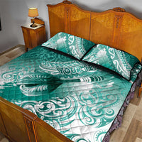 Personalised New Zealand Aotearoa Darts Masters Quilt Bed Set Maori Art Tattoo with Tribal Dart Symbol Teal Color LT03 - Polynesian Pride