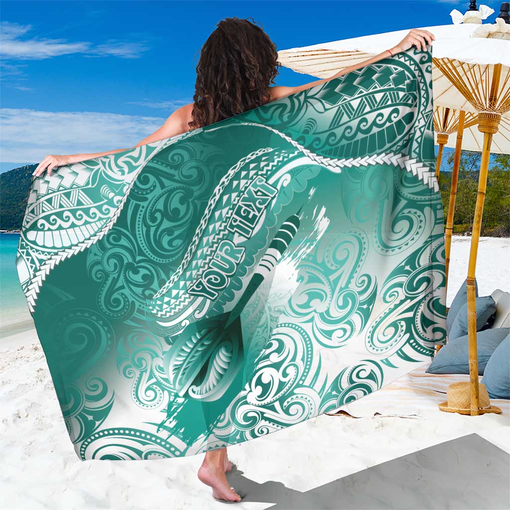 Personalised New Zealand Aotearoa Darts Masters Sarong Maori Art Tattoo with Tribal Dart Symbol Teal Color LT03 One Size 44 x 66 inches Teal - Polynesian Pride