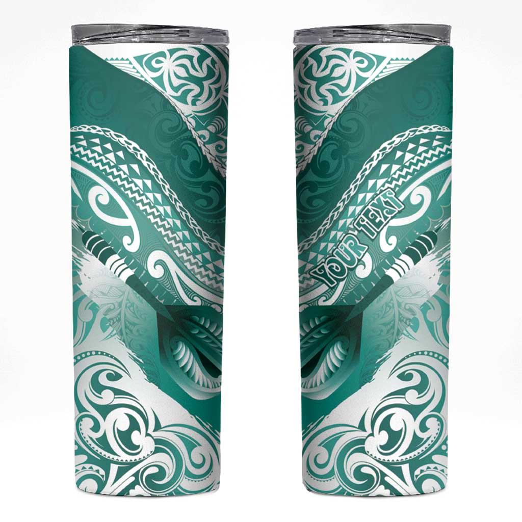 Personalised New Zealand Aotearoa Darts Masters Skinny Tumbler Maori Art Tattoo with Tribal Dart Symbol Teal Color LT03 Teal - Polynesian Pride