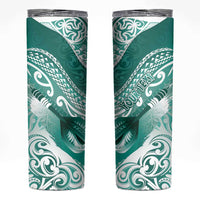 Personalised New Zealand Aotearoa Darts Masters Skinny Tumbler Maori Art Tattoo with Tribal Dart Symbol Teal Color LT03 Teal - Polynesian Pride