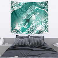 Personalised New Zealand Aotearoa Darts Masters Tapestry Maori Art Tattoo with Tribal Dart Symbol Teal Color LT03 - Polynesian Pride