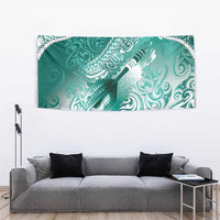 Personalised New Zealand Aotearoa Darts Masters Tapestry Maori Art Tattoo with Tribal Dart Symbol Teal Color LT03 - Polynesian Pride
