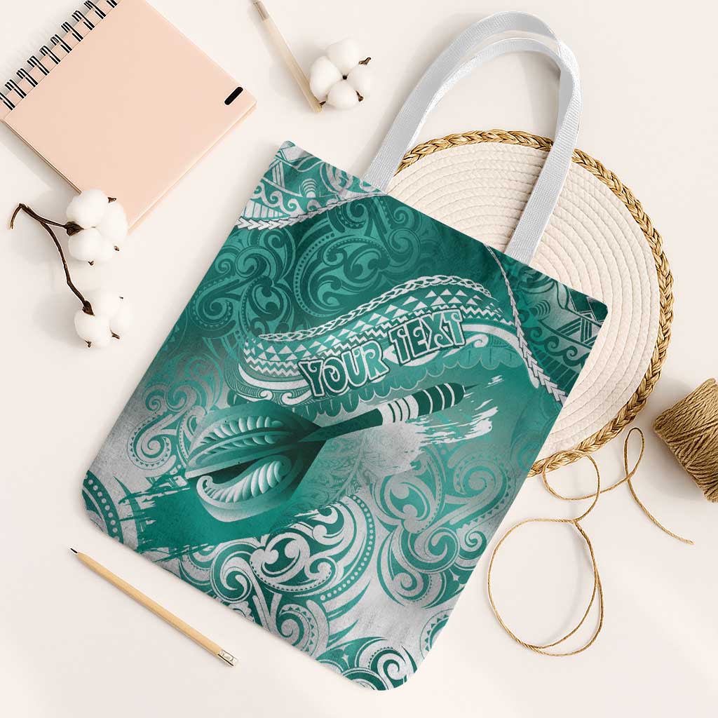 Personalised New Zealand Aotearoa Darts Masters Tote Bag Maori Art Tattoo with Tribal Dart Symbol Teal Color LT03 White Strap One Size Teal - Polynesian Pride