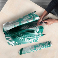 Personalised New Zealand Aotearoa Darts Masters Umbrella Maori Art Tattoo with Tribal Dart Symbol Teal Color LT03 - Polynesian Pride