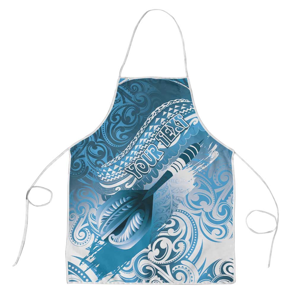 Personalised New Zealand Aotearoa Darts Masters Apron Maori Art Tattoo with Tribal Dart Symbol Blue LT03 Blue - Polynesian Pride