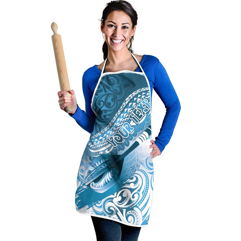 Personalised New Zealand Aotearoa Darts Masters Apron Maori Art Tattoo with Tribal Dart Symbol Blue LT03 - Polynesian Pride