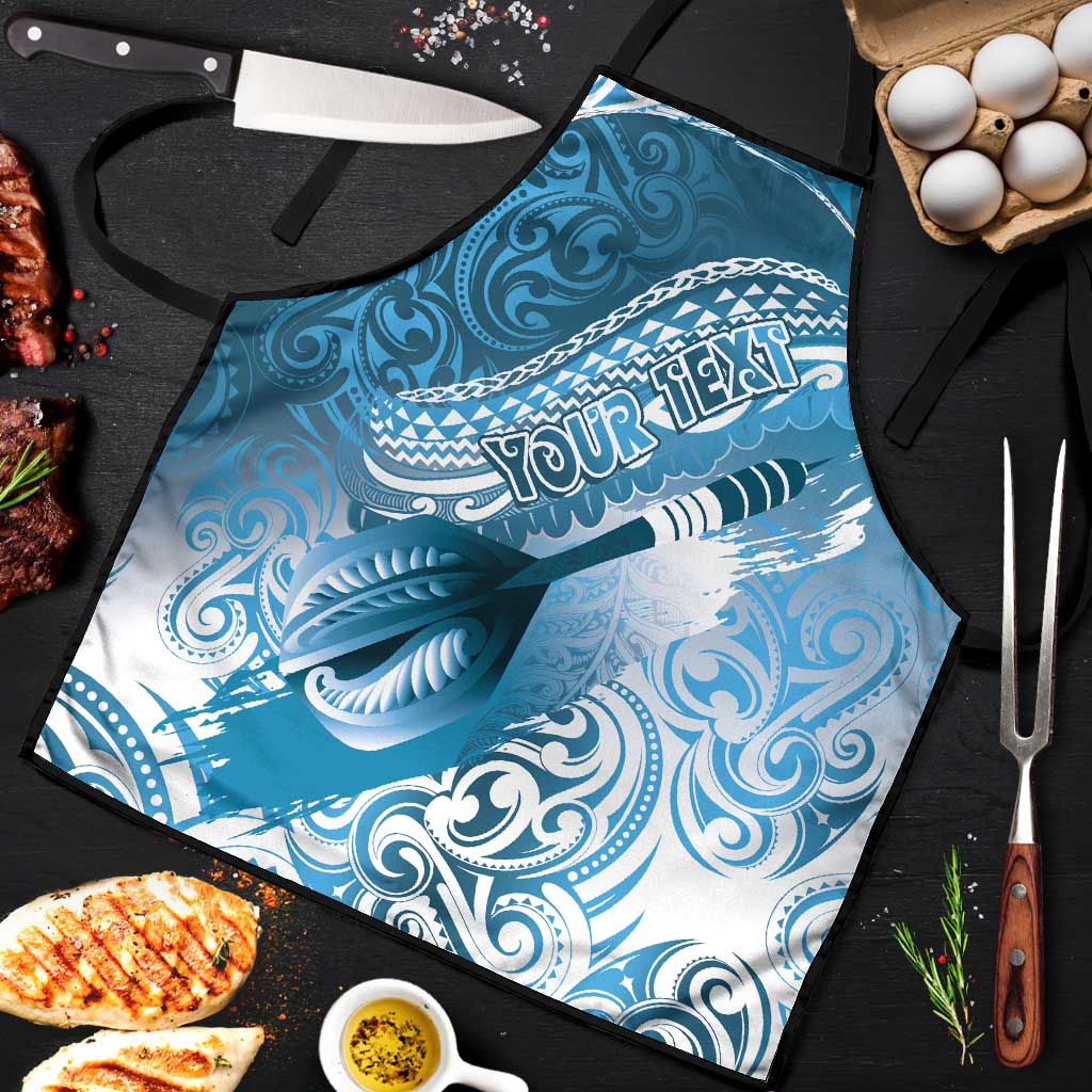 Personalised New Zealand Aotearoa Darts Masters Apron Maori Art Tattoo with Tribal Dart Symbol Blue LT03 Blue - Polynesian Pride