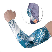 Personalised New Zealand Aotearoa Darts Masters Arm Sleeves Maori Art Tattoo with Tribal Dart Symbol Blue LT03 Set of 2 Blue - Polynesian Pride