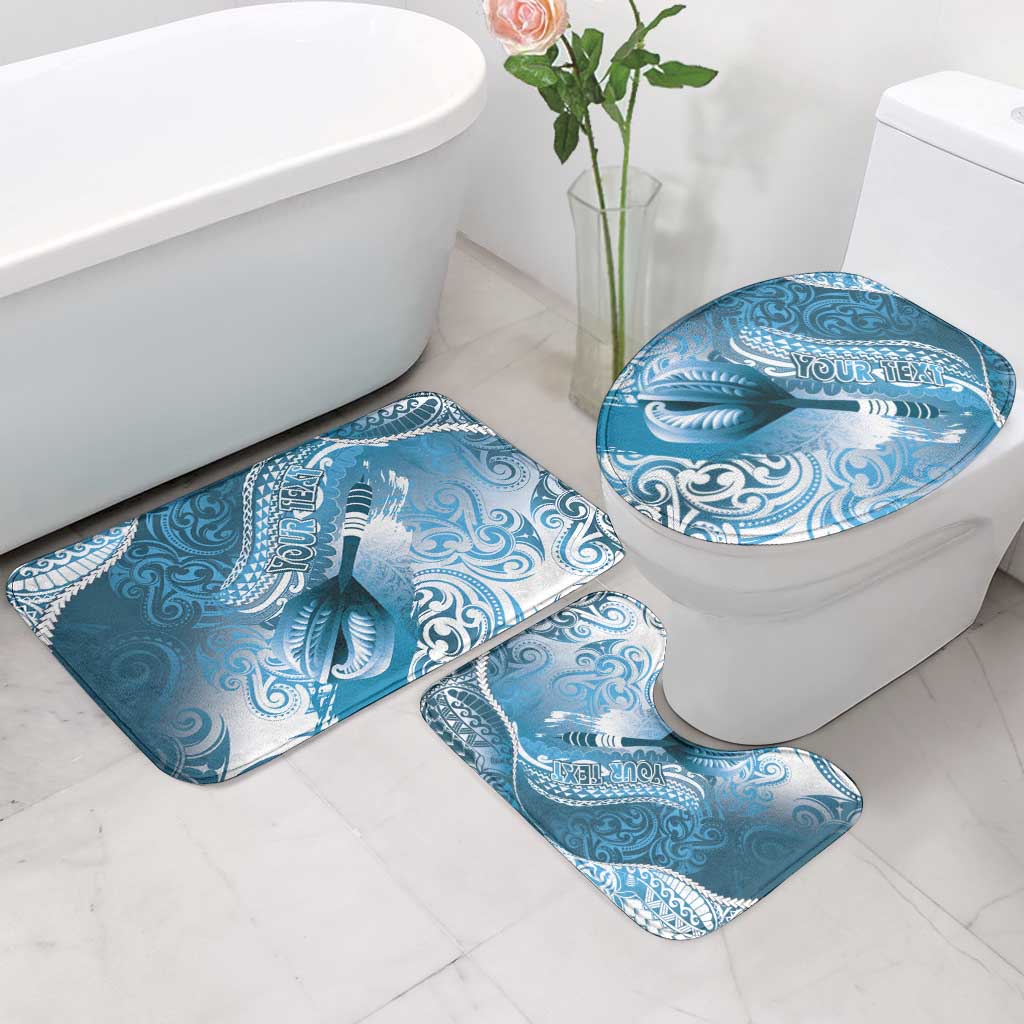 Personalised New Zealand Aotearoa Darts Masters Bathroom Set Maori Art Tattoo with Tribal Dart Symbol Blue LT03 - Polynesian Pride