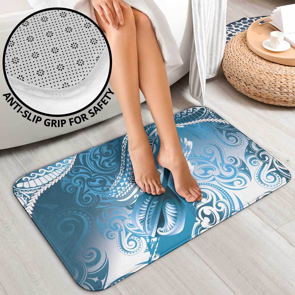 Personalised New Zealand Aotearoa Darts Masters Bathroom Set Maori Art Tattoo with Tribal Dart Symbol Blue LT03 - Polynesian Pride