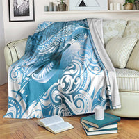 Personalised New Zealand Aotearoa Darts Masters Blanket Maori Art Tattoo with Tribal Dart Symbol Blue LT03 Blue - Polynesian Pride