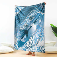 Personalised New Zealand Aotearoa Darts Masters Blanket Maori Art Tattoo with Tribal Dart Symbol Blue LT03 - Polynesian Pride