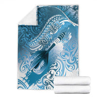 Personalised New Zealand Aotearoa Darts Masters Blanket Maori Art Tattoo with Tribal Dart Symbol Blue LT03 - Polynesian Pride