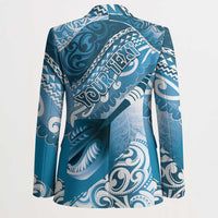 Personalised New Zealand Aotearoa Darts Masters Blazer Maori Art Tattoo with Tribal Dart Symbol Blue LT03 - Polynesian Pride