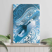 Personalised New Zealand Aotearoa Darts Masters Canvas Wall Art Maori Art Tattoo with Tribal Dart Symbol Blue LT03 - Polynesian Pride