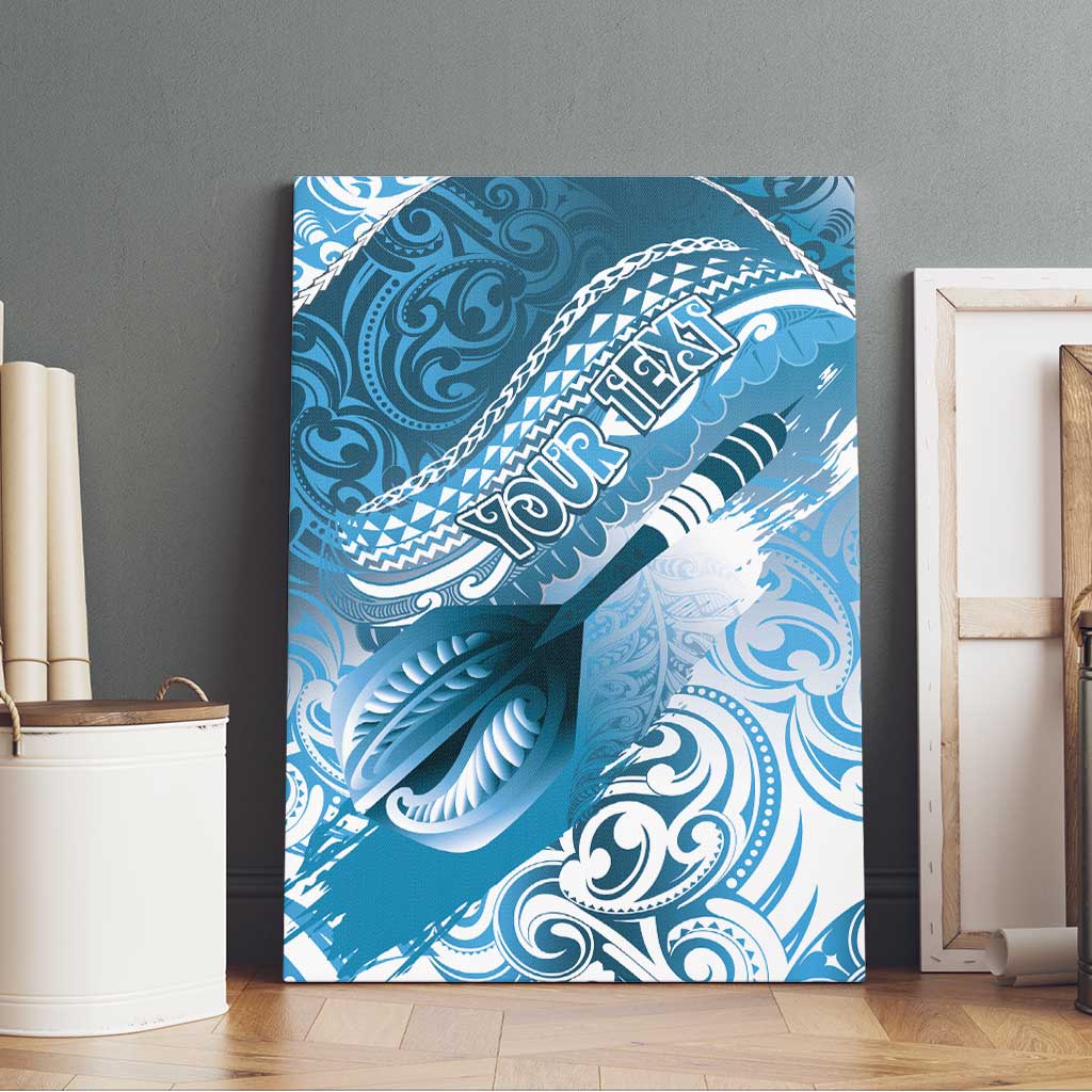 Personalised New Zealand Aotearoa Darts Masters Canvas Wall Art Maori Art Tattoo with Tribal Dart Symbol Blue LT03 - Polynesian Pride