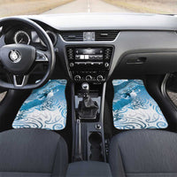 Personalised New Zealand Aotearoa Darts Masters Car Mats Maori Art Tattoo with Tribal Dart Symbol Blue LT03 Set 2pcs - Front Blue - Polynesian Pride
