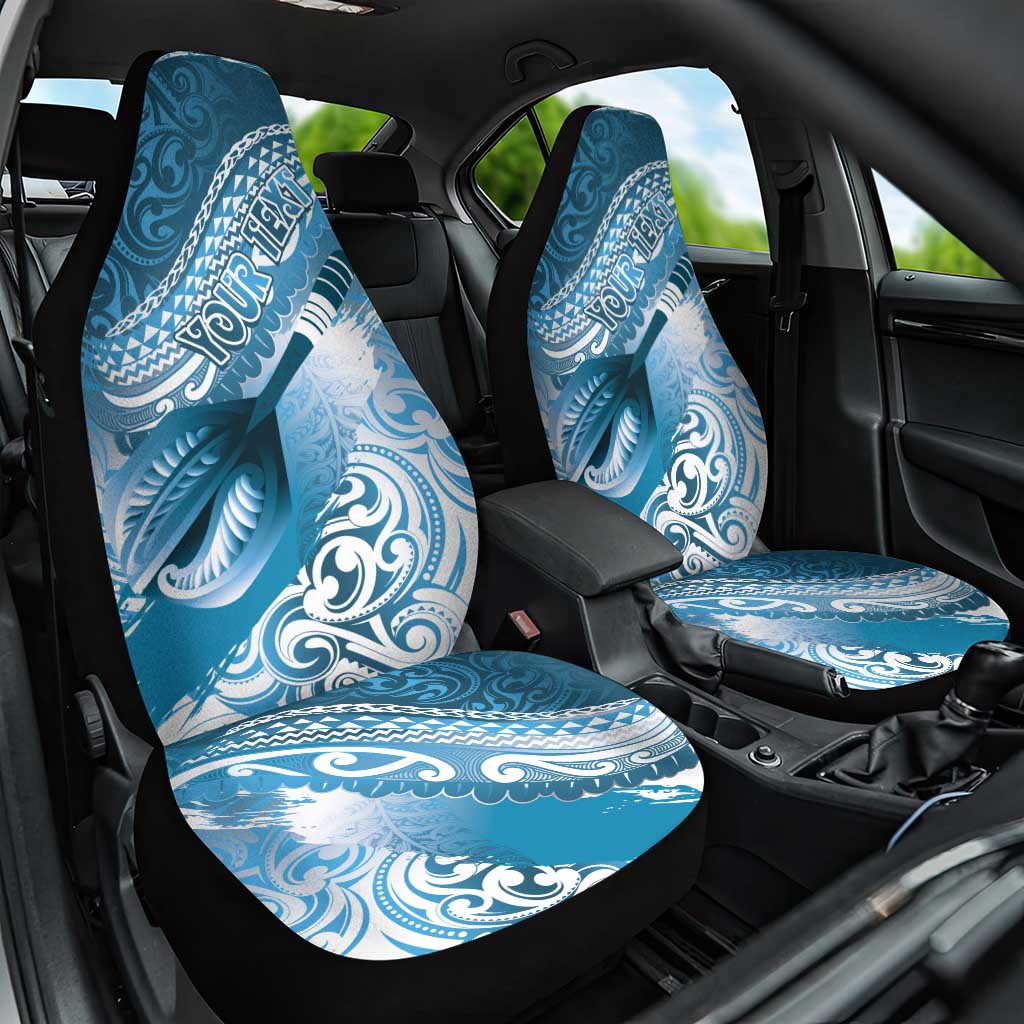 Personalised New Zealand Aotearoa Darts Masters Car Seat Cover Maori Art Tattoo with Tribal Dart Symbol Blue LT03 One Size Blue - Polynesian Pride