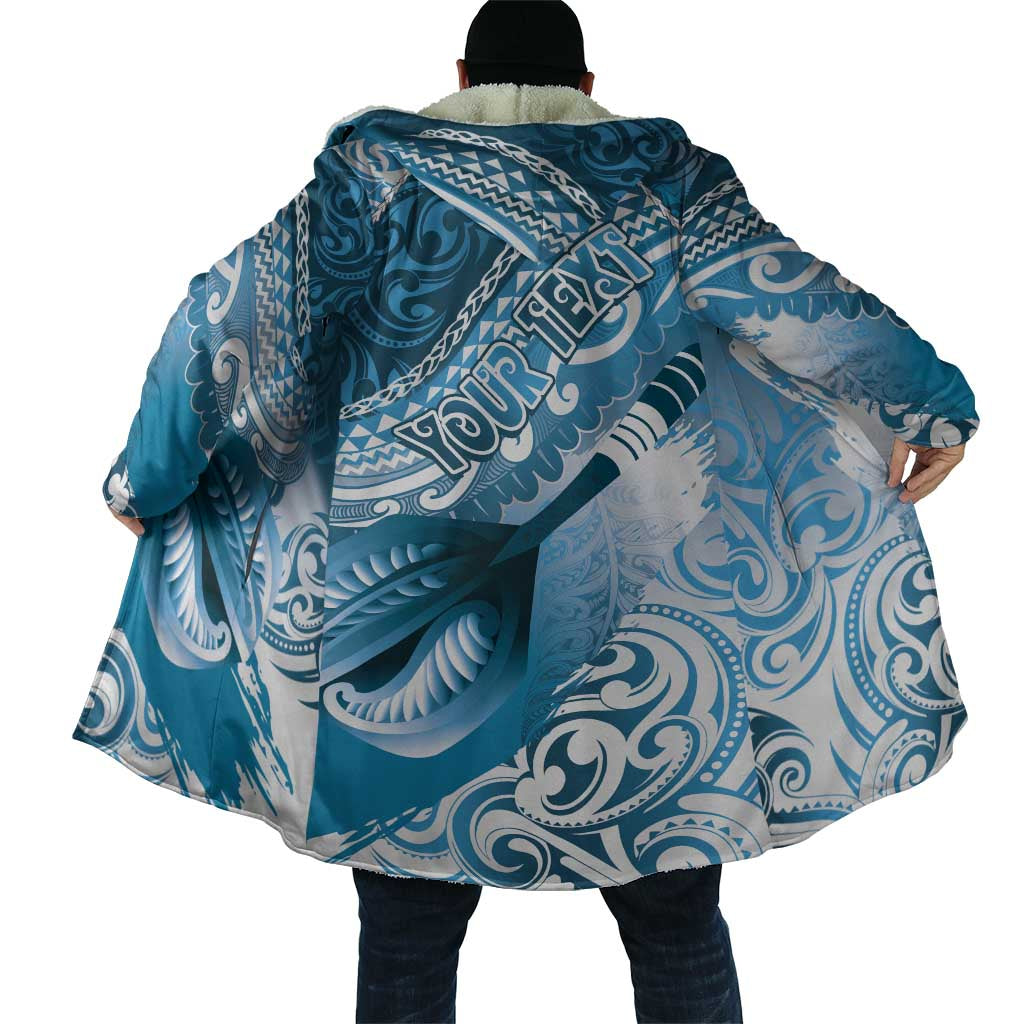 Personalised New Zealand Aotearoa Darts Masters Cloak Maori Art Tattoo with Tribal Dart Symbol Blue LT03 - Polynesian Pride
