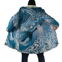 Personalised New Zealand Aotearoa Darts Masters Cloak Maori Art Tattoo with Tribal Dart Symbol Blue LT03 - Polynesian Pride