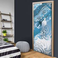 Personalised New Zealand Aotearoa Darts Masters Door Cover Maori Art Tattoo with Tribal Dart Symbol Blue LT03 - Polynesian Pride