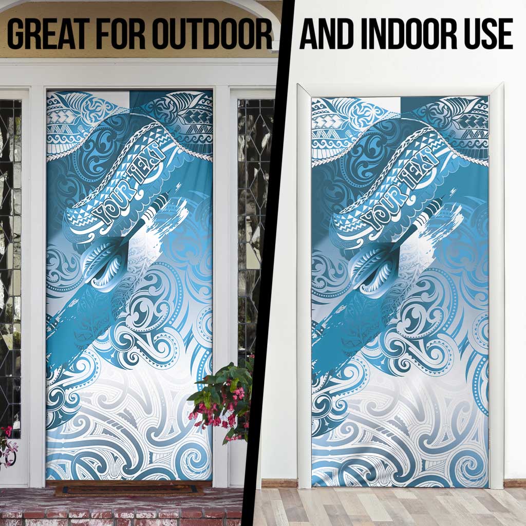 Personalised New Zealand Aotearoa Darts Masters Door Cover Maori Art Tattoo with Tribal Dart Symbol Blue LT03 - Polynesian Pride