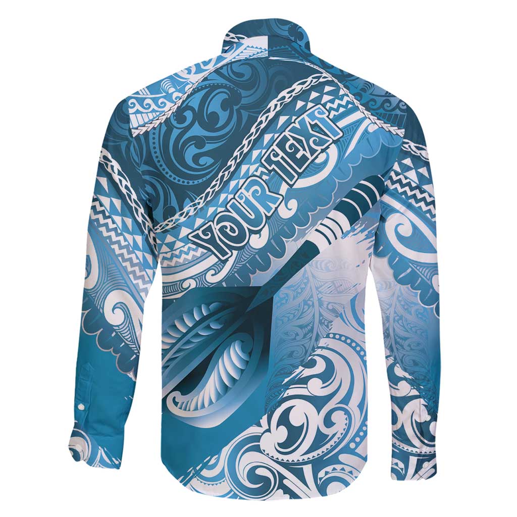 Personalised New Zealand Aotearoa Darts Masters Family Matching Mermaid Dress and Hawaiian Shirt Maori Art Tattoo with Tribal Dart Symbol Blue LT03 - Polynesian Pride