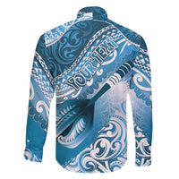 Personalised New Zealand Aotearoa Darts Masters Family Matching Puletasi and Hawaiian Shirt Maori Art Tattoo with Tribal Dart Symbol Blue LT03 - Polynesian Pride