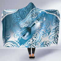 Personalised New Zealand Aotearoa Darts Masters Hooded Blanket Maori Art Tattoo with Tribal Dart Symbol Blue LT03 One Size Blue - Polynesian Pride