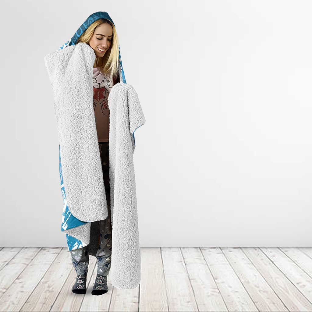 Personalised New Zealand Aotearoa Darts Masters Hooded Blanket Maori Art Tattoo with Tribal Dart Symbol Blue LT03 - Polynesian Pride