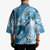 Personalised New Zealand Aotearoa Darts Masters Kimono Maori Art Tattoo with Tribal Dart Symbol Blue LT03 - Polynesian Pride