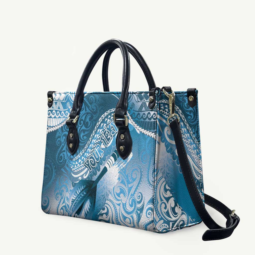Personalised New Zealand Aotearoa Darts Masters Leather Bag Maori Art Tattoo with Tribal Dart Symbol Blue LT03 Blue - Polynesian Pride
