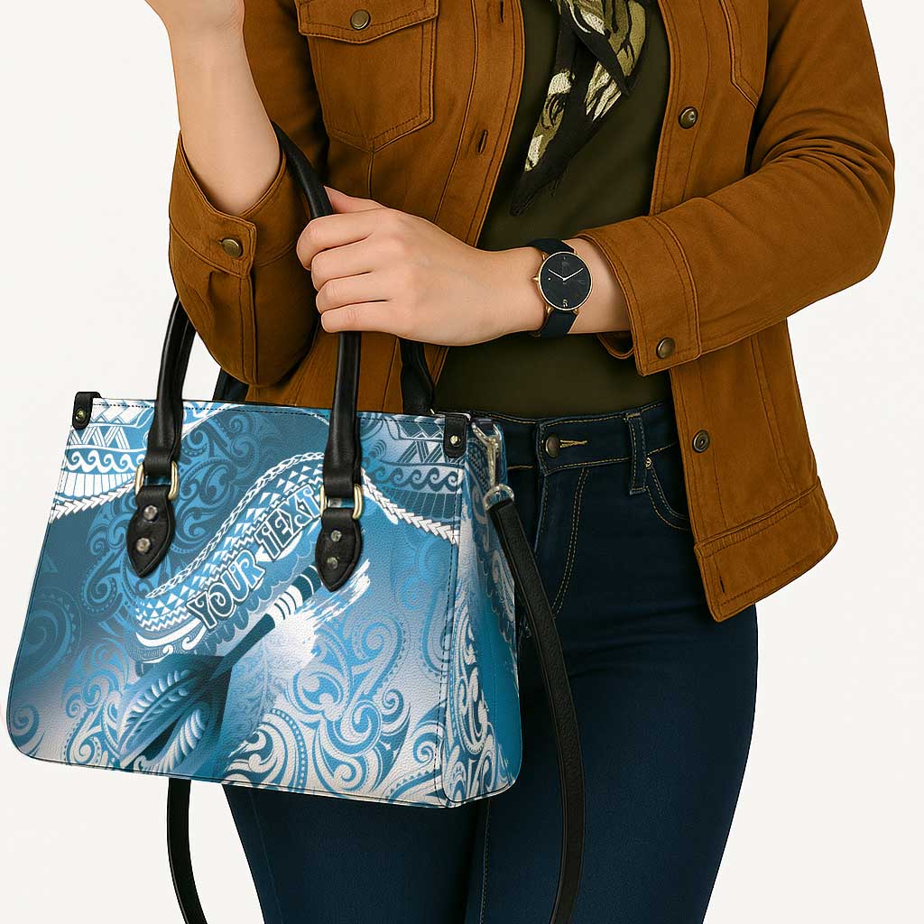 Personalised New Zealand Aotearoa Darts Masters Leather Bag Maori Art Tattoo with Tribal Dart Symbol Blue LT03 - Polynesian Pride