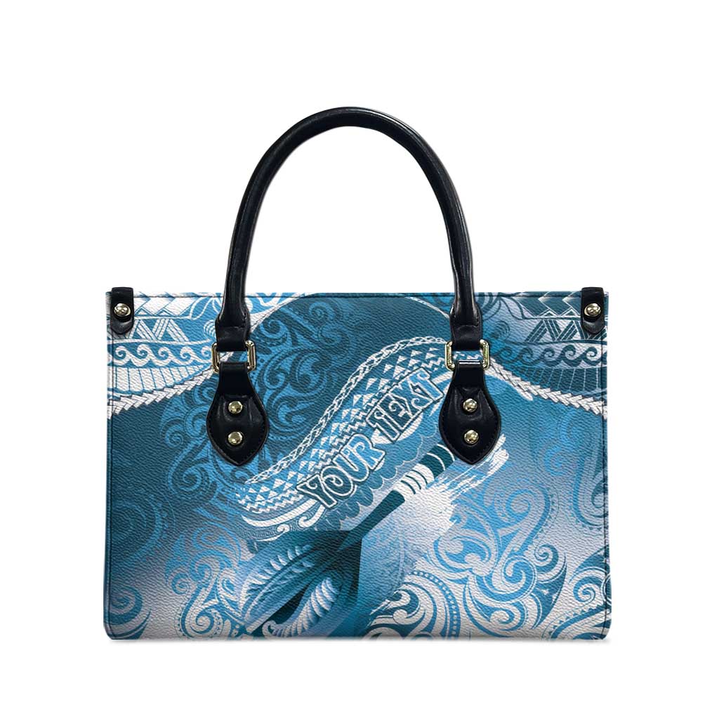 Personalised New Zealand Aotearoa Darts Masters Leather Bag Maori Art Tattoo with Tribal Dart Symbol Blue LT03 - Polynesian Pride
