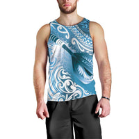 Personalised New Zealand Aotearoa Darts Masters Men Tank Top Maori Art Tattoo with Tribal Dart Symbol Blue LT03 - Polynesian Pride